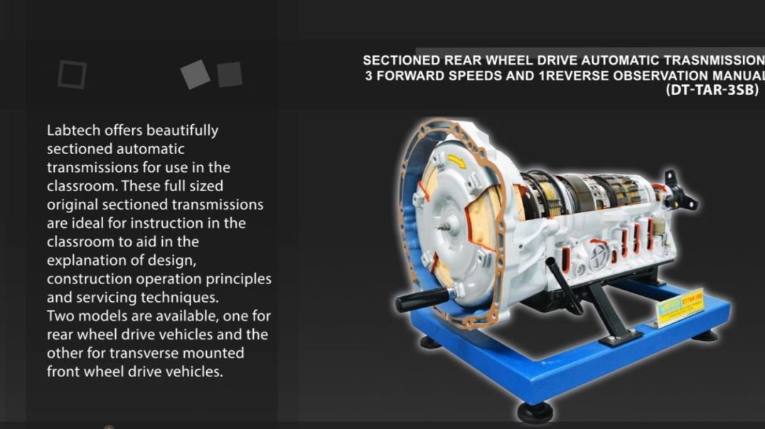 ⁣SECTIONED REAR WHEEL DRIVE AUTOMATIC TRANSMISSION 3 FORWARD SPEEDS AND REVERSE (DT-TAR-3SB)