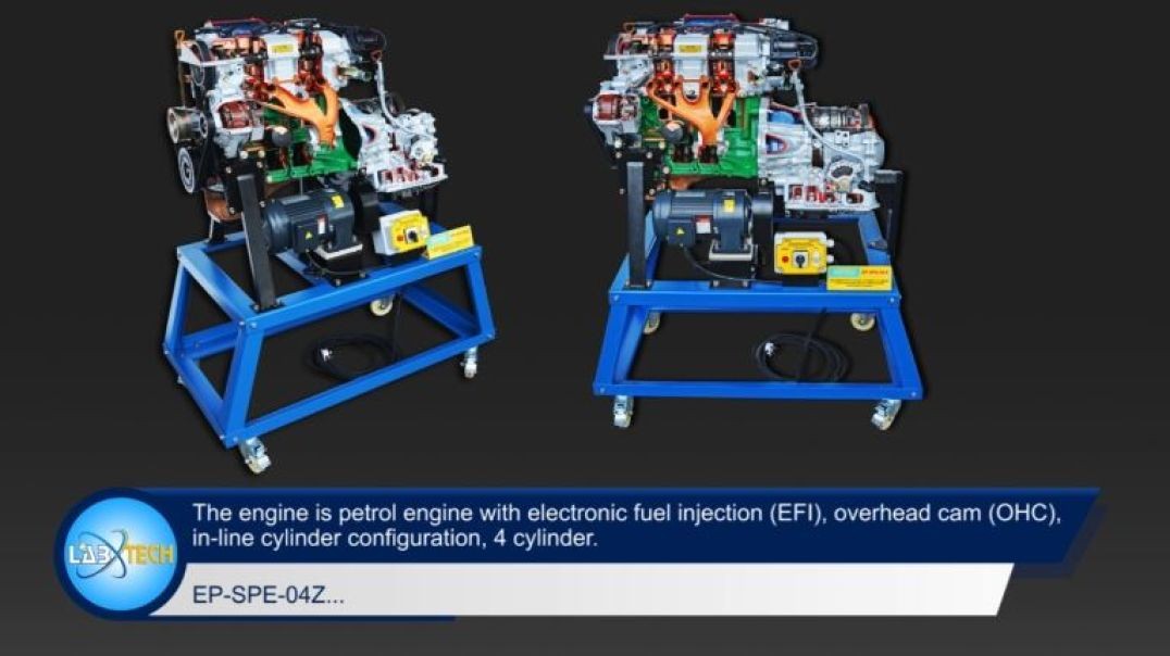 ⁣SECTIONED PETROL ENGINES 4 STROKE,4 CYLINDER IN LINE,OVERHEAD CAM,(EFI) ELECTRONIC FUEL INJECTION (E